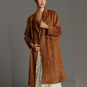 Elegant Brown Suede Women's Coat- By Anthropologie